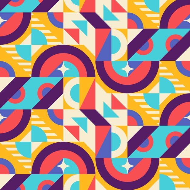 Patrón de color bloqueado de diseño plano
