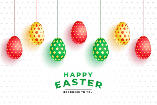 Vector gratuito patrón de colores huevos 3d para el día de pascua