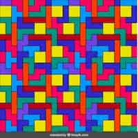 Vector gratuito patrón de colores tetris