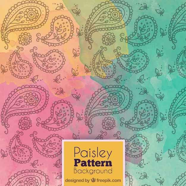 Vector gratuito patrón colorido de paisley