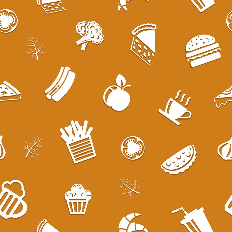Vector gratuito patrón de comida deliciosa perfecta