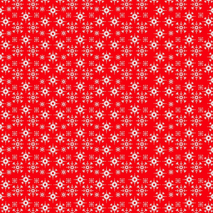 Vector gratuito patrón de copo de nieve de navidad sobre fondo rojo