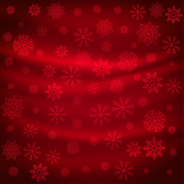 Patrón de copos de nieve roja