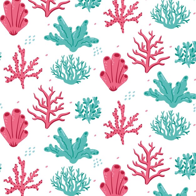 Patrón coral colorido