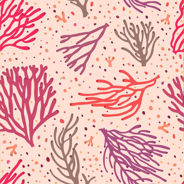 Vector gratuito patrón coral colorido