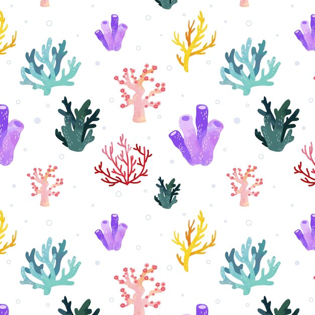 Patrón de coral creativo acuarela