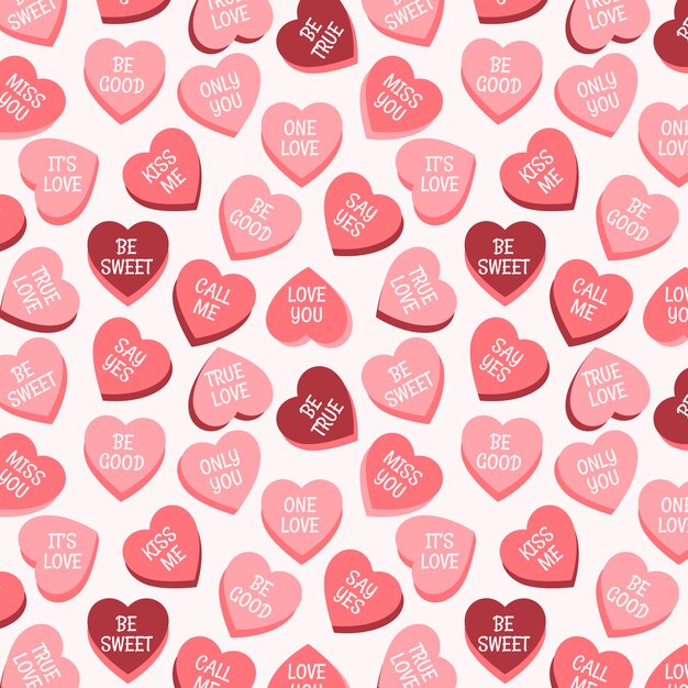 El patrón de los corazones de la conversación encantadora