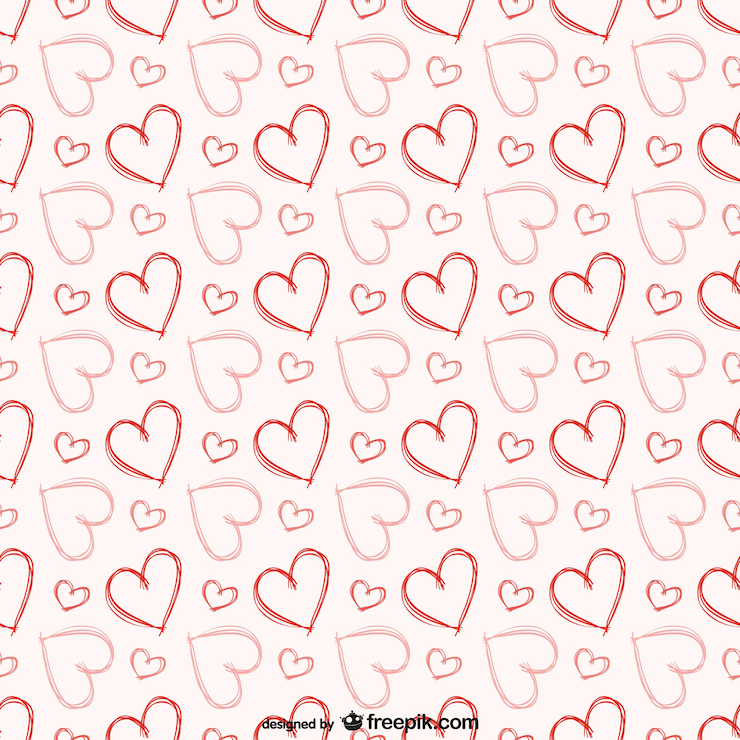 Vector gratuito patrón de corazones esbozados