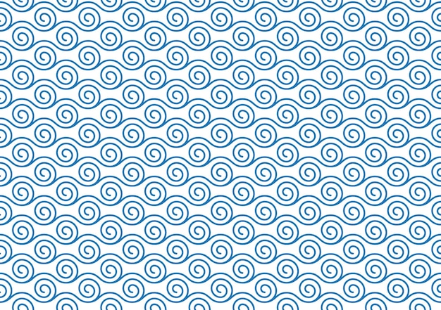 Patrón de corriente de agua transparente vintage japonés vectorial repetible horizontal y verticalmente