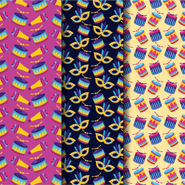 Vector gratuito patrón sin costuras de carnaval