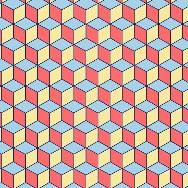 Patrón sin costuras editable de cuadrados rosados, azules y amarillos