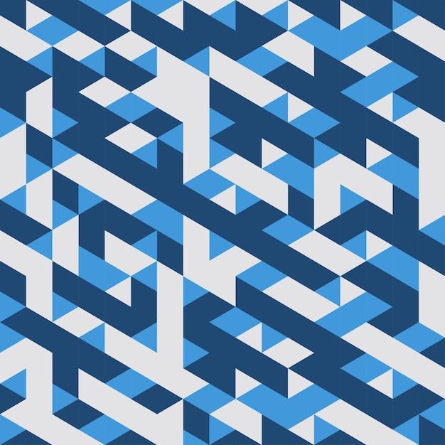 Patrón sin costuras geométrico azul Fondo abstracto Ilustración vectorial