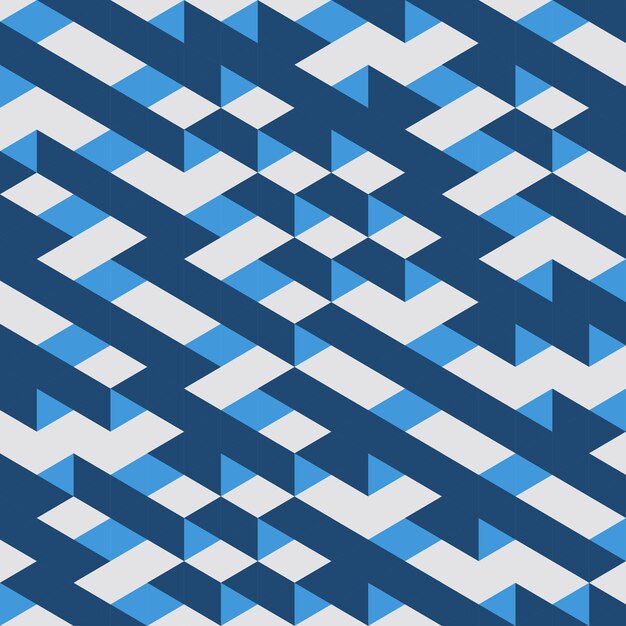 Patrón sin costuras geométrico azul Fondo abstracto Ilustración vectorial