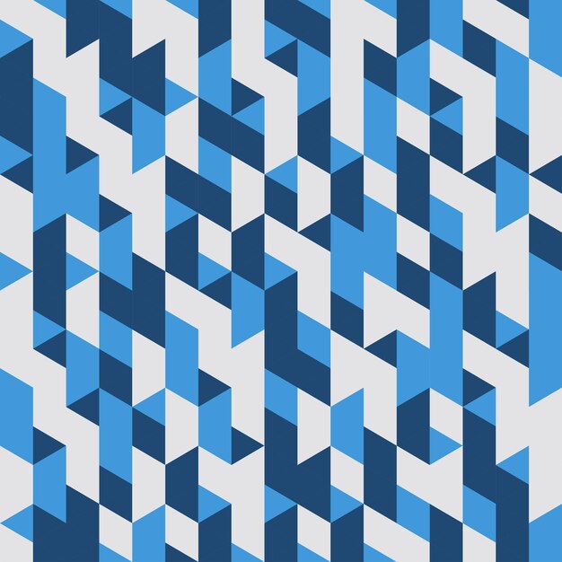 Patrón sin costuras geométrico azul Fondo abstracto Ilustración vectorial
