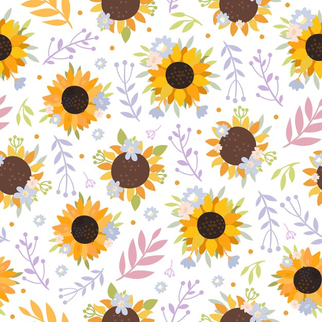Patrón sin costuras de girasoles