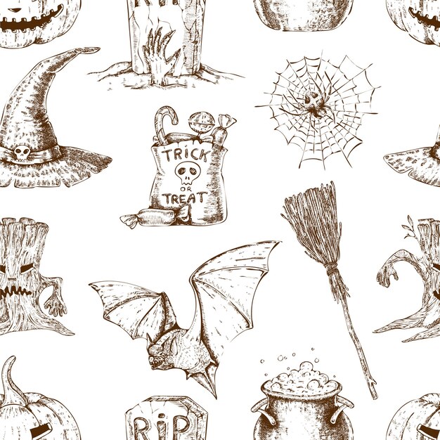 Patrón sin costuras de Halloween