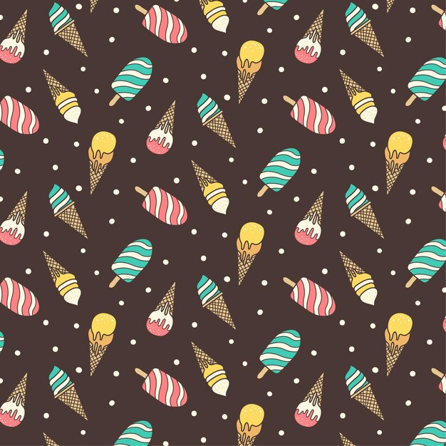 patrón sin costuras lindo helado