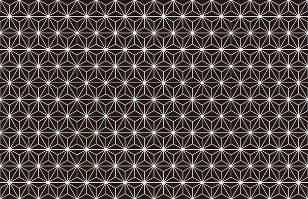 Patrón Sin Costuras Vintage Japonés Con Una Ilustración De Vector De Fondo Negro Horizontalmente Y Ver