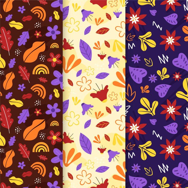 Patrón de decoración de otoño de diseño plano