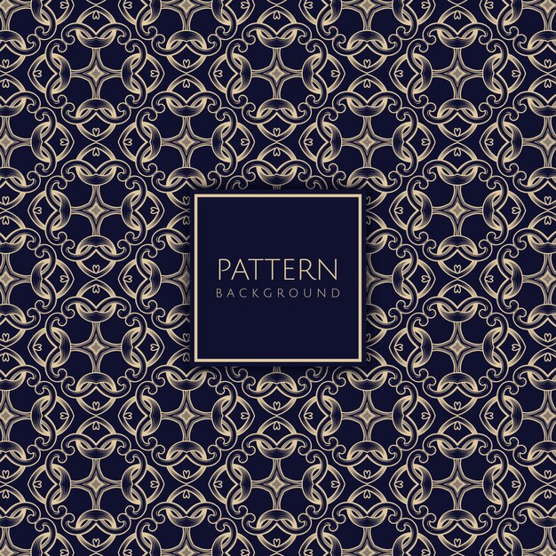 Patrón decorativo azul y dorado