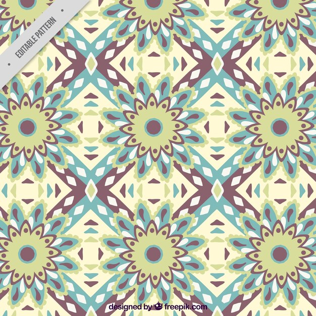 Patrón decorativo de flores abstractas
