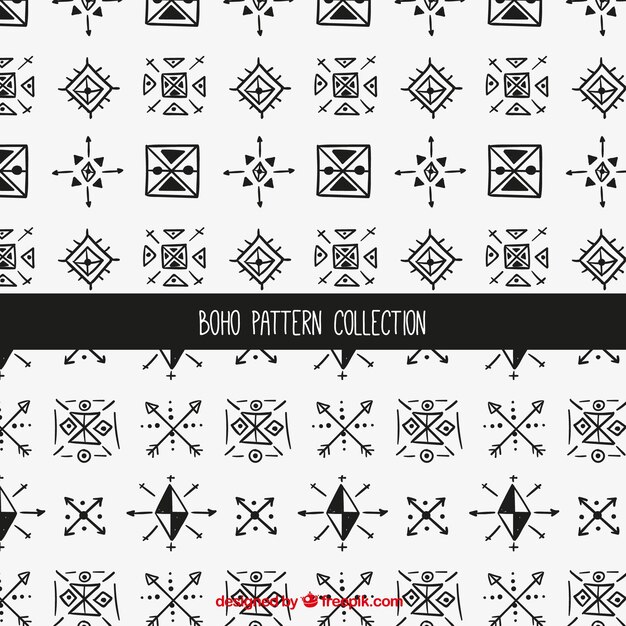 Patrón decorativo con formas boho abstractas