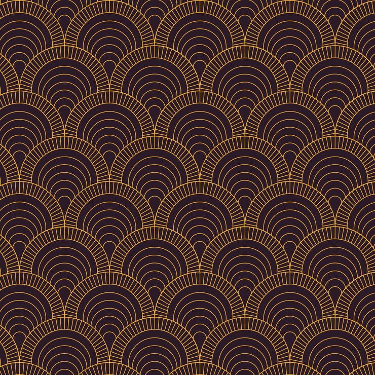 Vector gratuito patrón de detalles dorados art deco de diseño plano