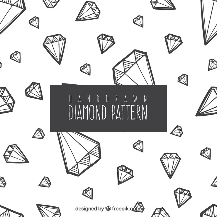 Vector gratuito patrón de diamantes dibujados a mano