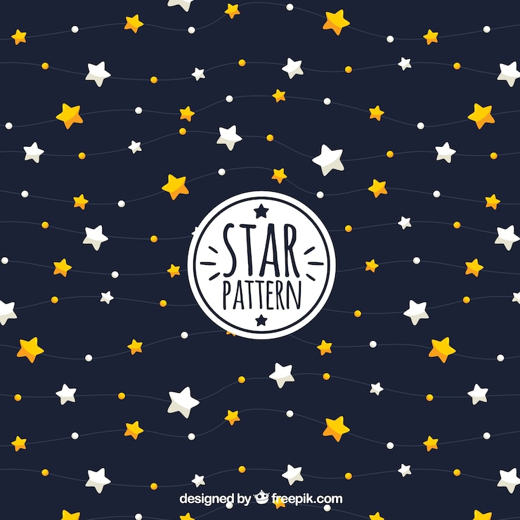 Vector gratuito patrón dibujado a mano con estrellas