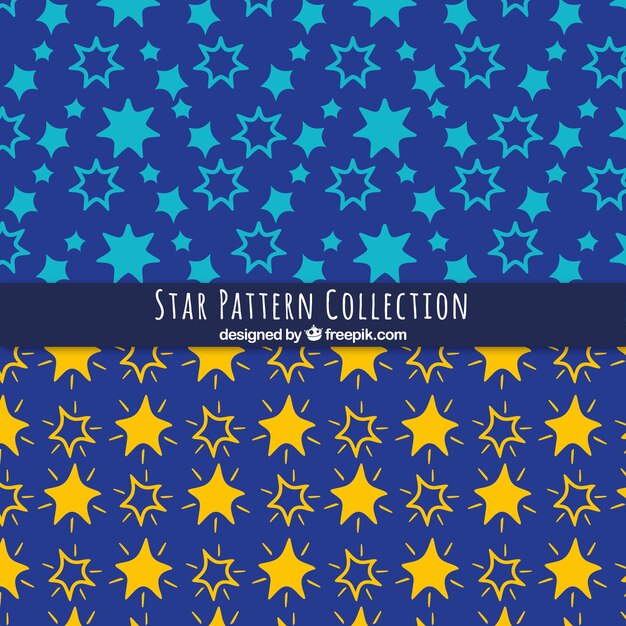 Patrón dibujado a mano con estrellas