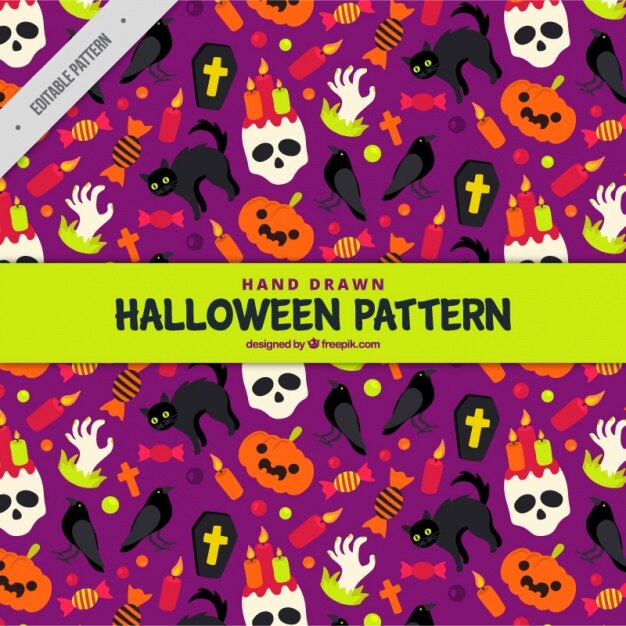 Patrón dibujado a mano para halloween