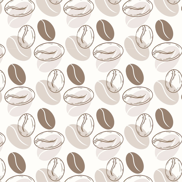 Vector gratuito patrón de dibujo de grano de café dibujado a mano