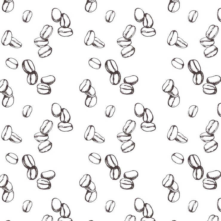 Vector gratuito patrón de dibujo de grano de café dibujado a mano