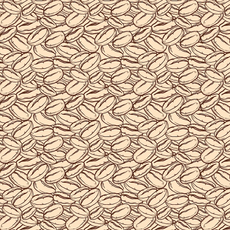 Vector gratuito patrón de dibujo de grano de café dibujado a mano