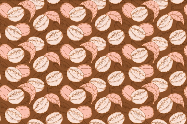 Patrón de dibujo de granos de café