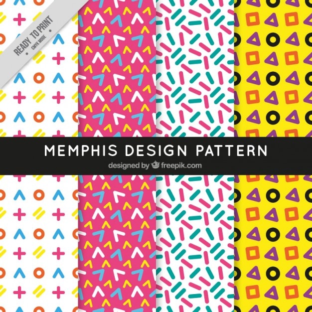 Vector gratuito patrón de diseño estilo memphis