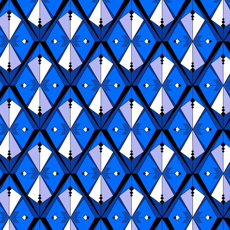 Vector gratuito patrón de diseño plano art deco azul