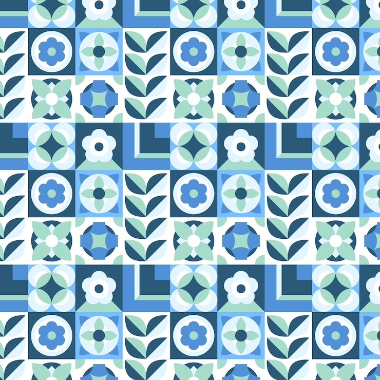 Vector gratuito patrón de diseño plano escandinavo