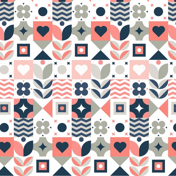 Vector gratuito patrón de diseño plano escandinavo