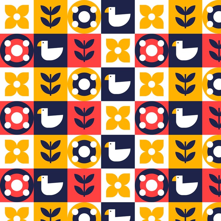 Vector gratuito patrón de diseño plano escandinavo