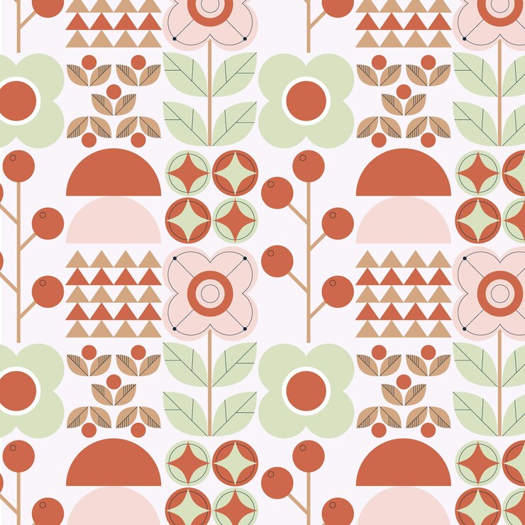 Vector gratuito patrón de diseño plano escandinavo