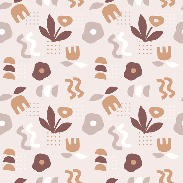 Patrón de doodle abstracto de diseño plano dibujado a mano