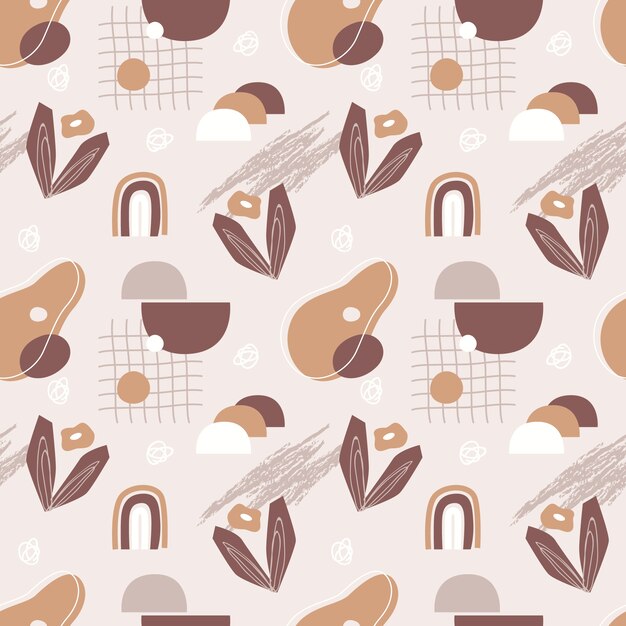 Patrón de doodle abstracto de diseño plano dibujado a mano