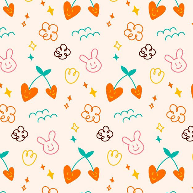 Patrón de doodle dibujado a mano