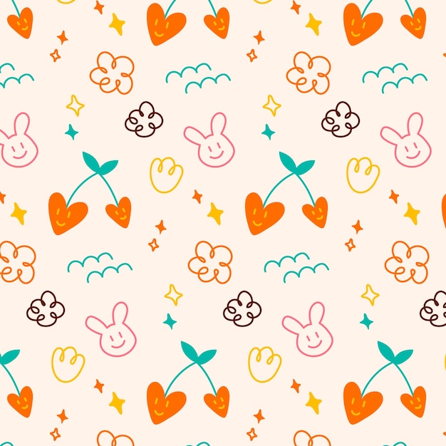 Patrón de doodle dibujado a mano