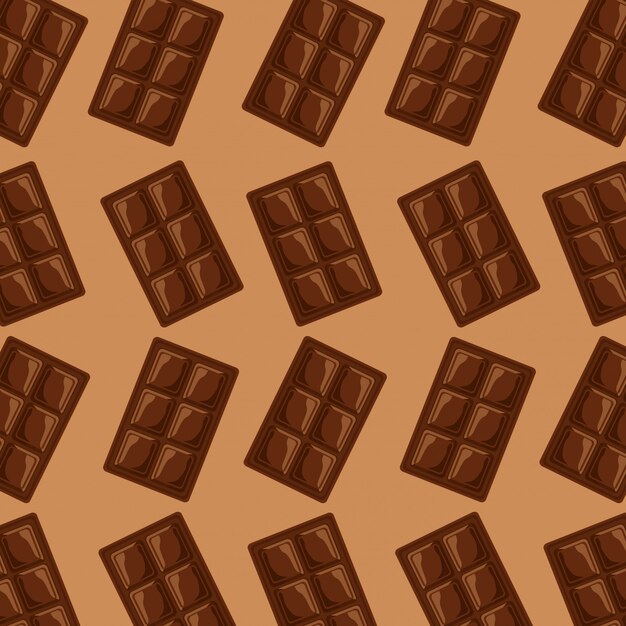 Patrón dulce cuadrado de barra de chocolate