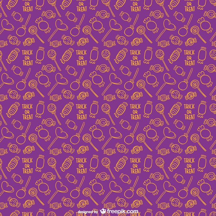 Vector gratuito patrón de dulces de halloween