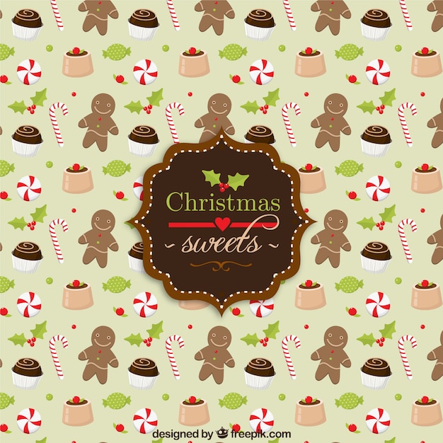 Patrón de dulces de navidad