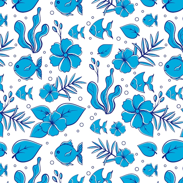 Patrón de duotono de verano de diseño plano