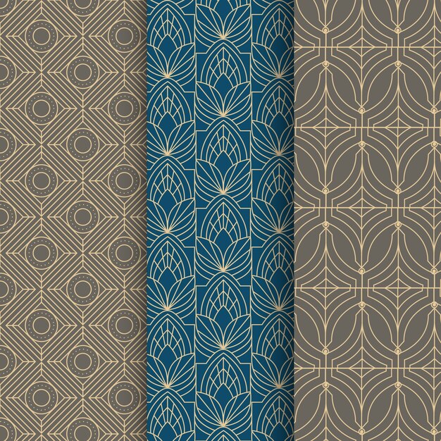 Patrón elegante art deco de diseño plano